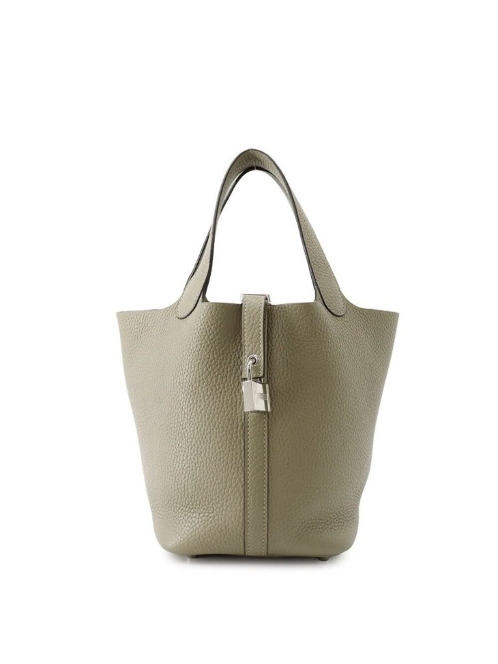 Hermes Handbag Picotin Lock PM Sage Silver Taurillon Clemence Tote